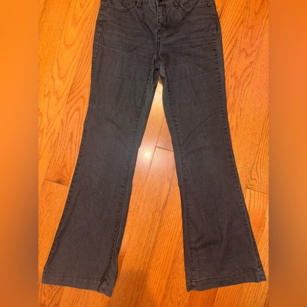 90s vintage distressed Women's grey low rise bootcut Jeans